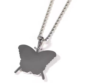 Butterfly photo necklace